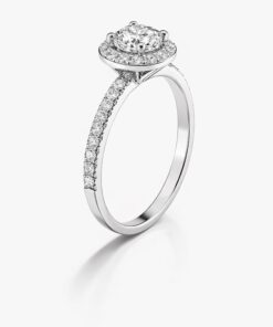 585 Weißgoldring mit 0,456 ct Brillantbesatz